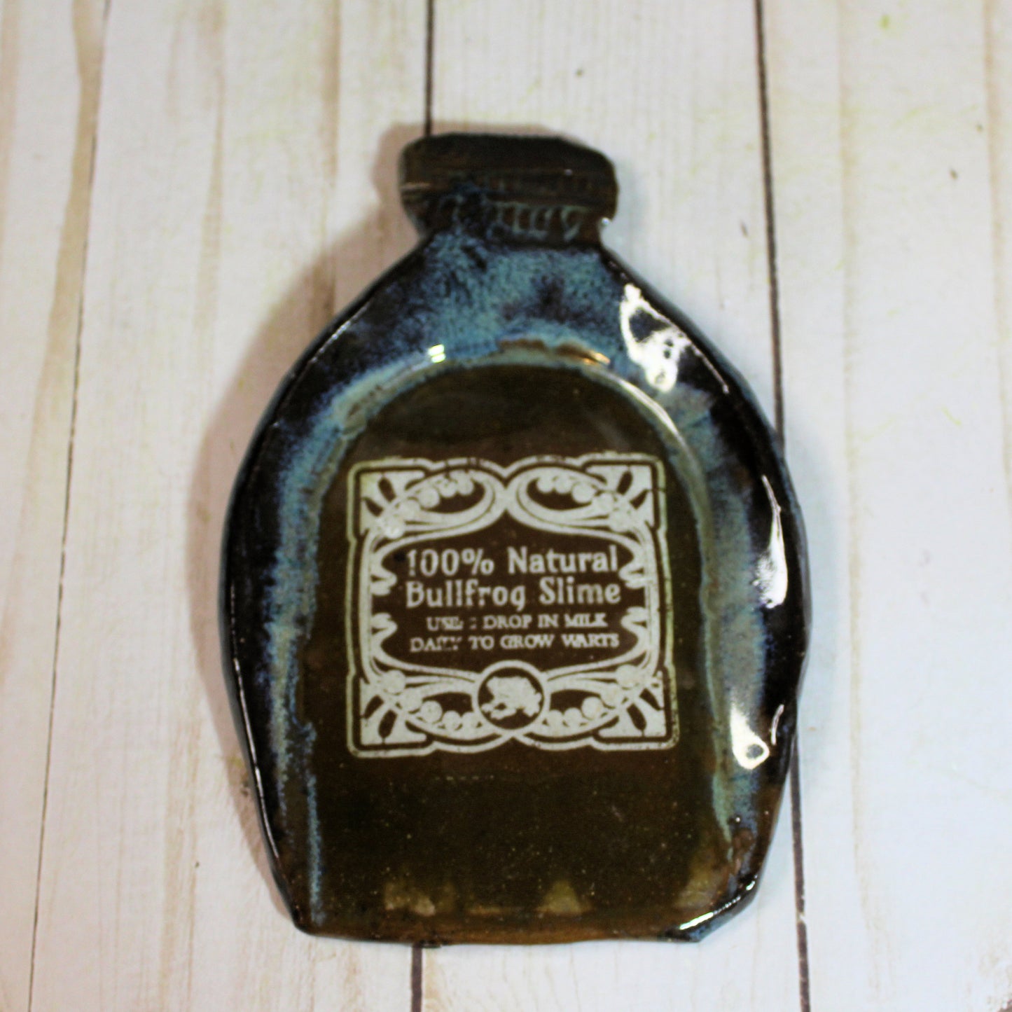 Apothecary Bottle Spoon Rest - Bullfrog Slime