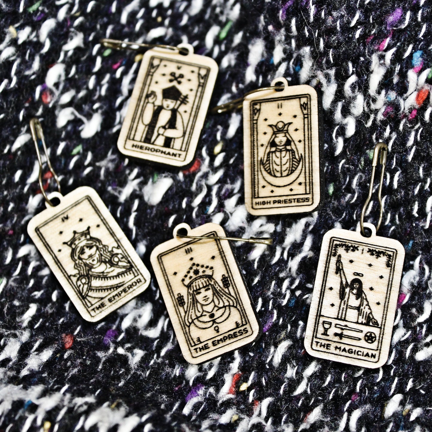 Wooden Stitch Marker - Tarot Cards