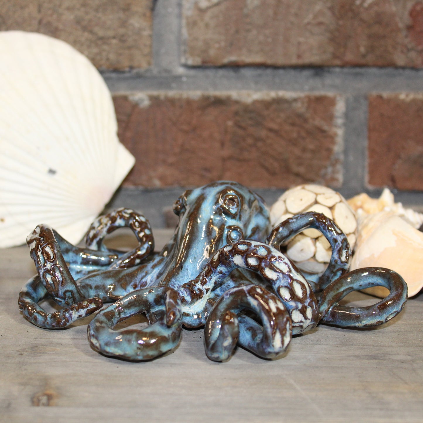 Octopus Sculpture, dark blue