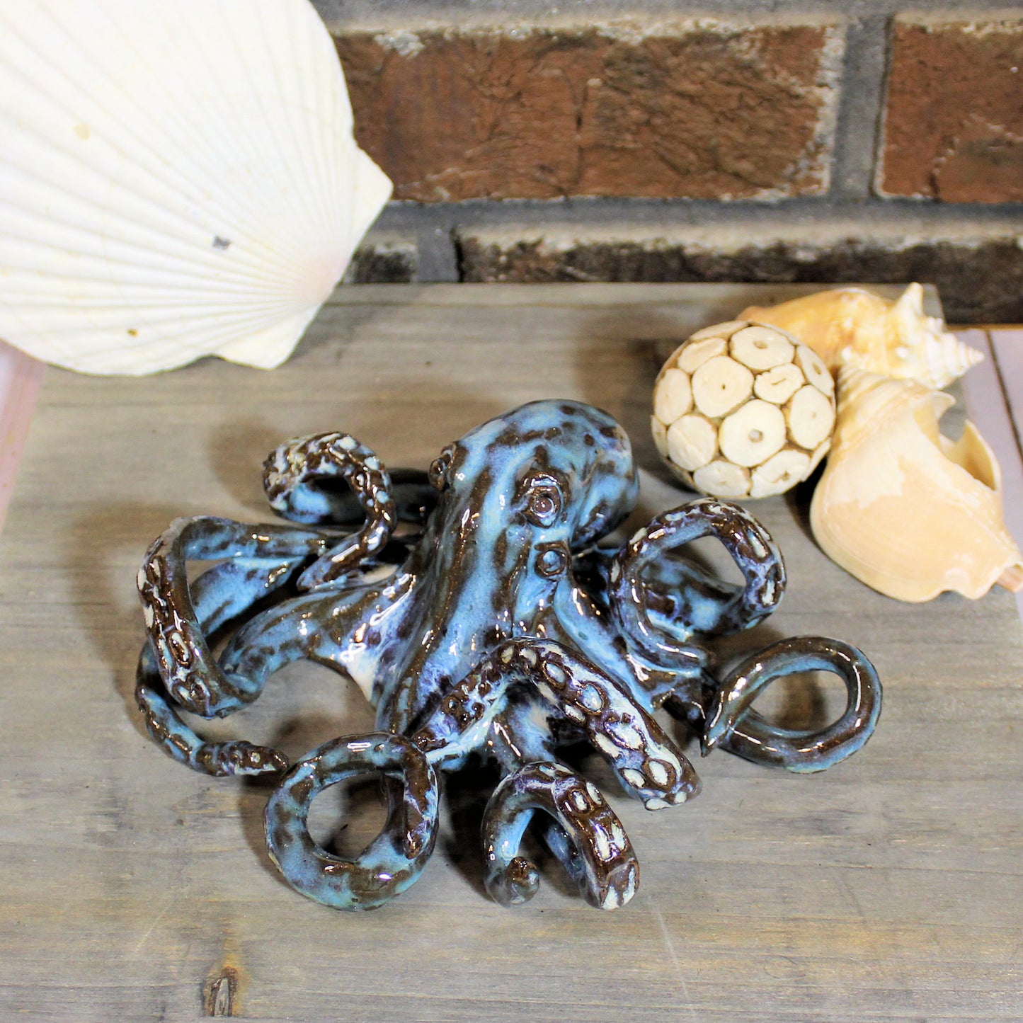 Octopus Sculpture, dark blue
